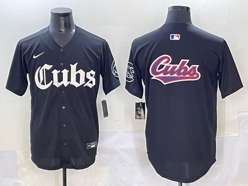 Men 2025 Chicago Cubs Blank Black Five generations Joint Name Nike MLB Jersey style 8->chicago cubs->MLB Jersey